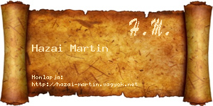 Hazai Martin névjegykártya