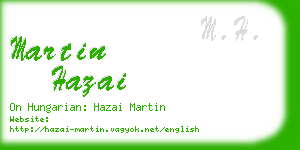 martin hazai business card